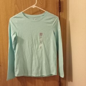New Girl’s SO Sky Blue Long Sleeve Shirt Size Medium 14 Glitter Jersey Shirt